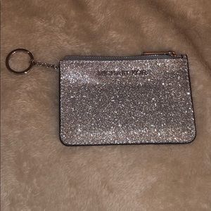 MICHAEL KORS sparkly coin purse keychain wallet